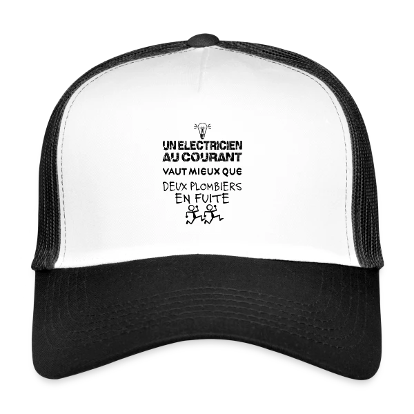 Électricien au Courant | T-Shirt Humour Pro du Câble sur Casquette trucker
