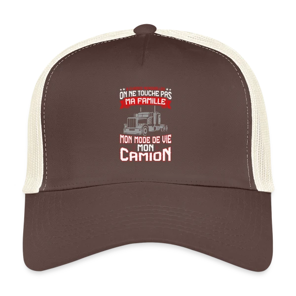 3 Choses Auxquelles on ne Touche Pas : Famille, Vie, Camion - Humour Routier sur Casquette trucker