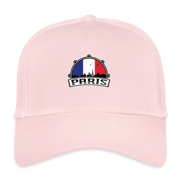 Paris Skyline Drapeau Français sur Casquette trucker