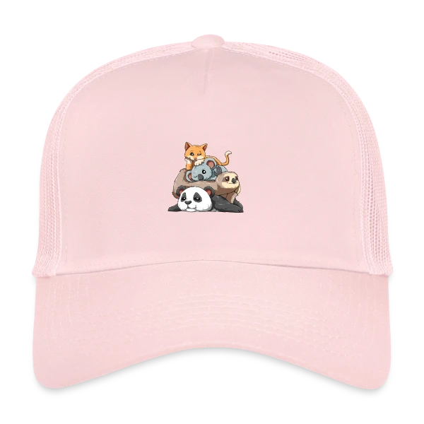Pile d'Animaux Fainéants sur Casquette trucker