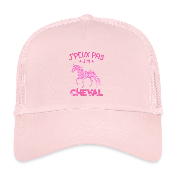 J'peux Pas J'ai Cheval Rose sur Casquette trucker