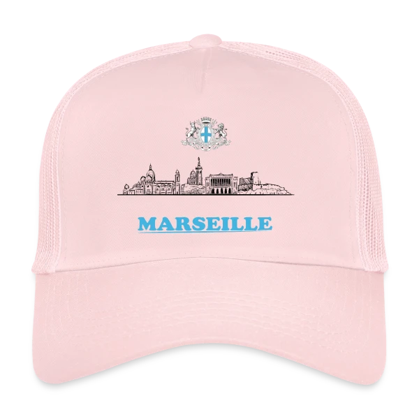 Blason et Skyline Marseille sur Casquette trucker