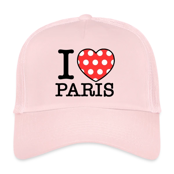 J'aime Paris Pois sur Casquette trucker