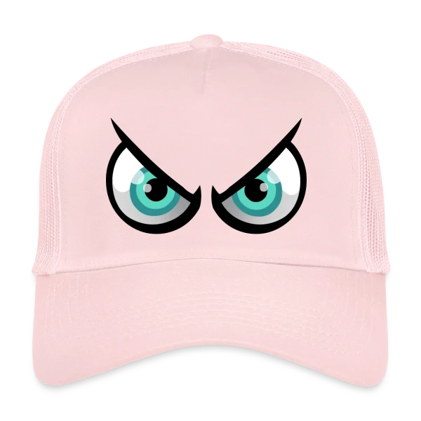 Yeux Cartoon Enervés : En Mode Pas Content sur Casquette trucker