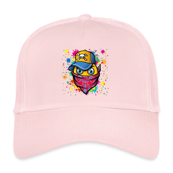 Masque Urbain et Graffitis sur Casquette trucker