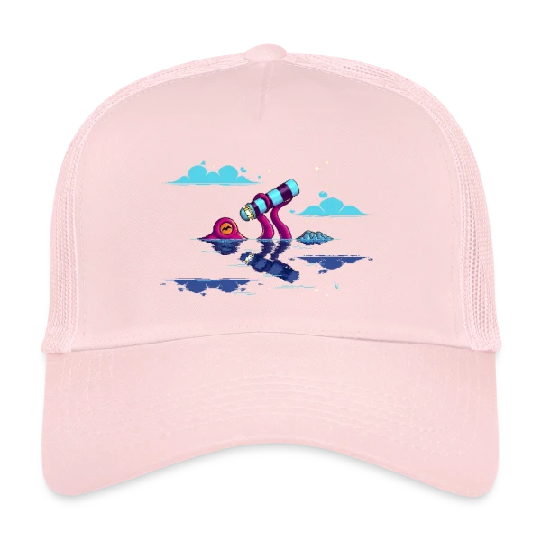 Octocurious : Poulpe Curieux Nocturne sur Casquette trucker