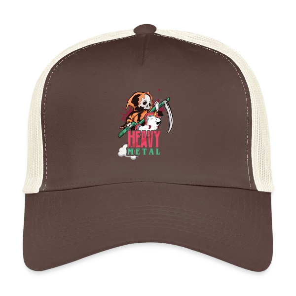 Squelette Guitariste Heavy Metal sur Casquette trucker