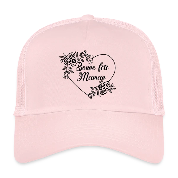 Bonne Fête Maman : Cœur Fleuri Éternel sur Casquette trucker