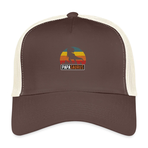 'PapaSaurus Rex' - Humour Dinosaure Rétro pour Papa sur Casquette trucker