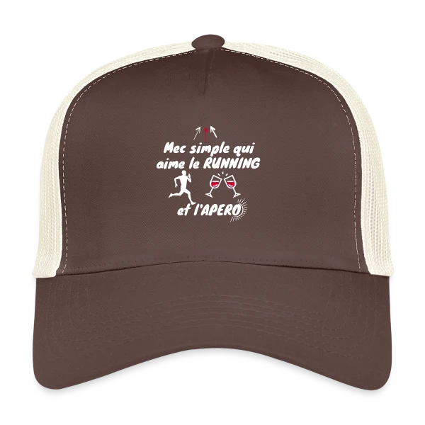 Mec Simple Aime Running et Apéro - Cadeau Runner Humour sur Casquette trucker