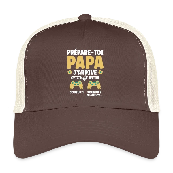 Prépare-toi Papa J'arrive : T-shirt Annonce Grossesse Gamer sur Casquette trucker
