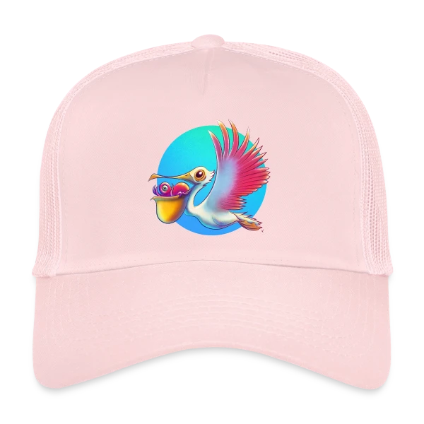 Pélican Livreur de Bébés Poulpes sur Casquette trucker