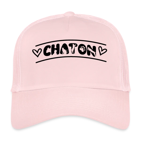 Typographie Chaton Amour sur Casquette trucker