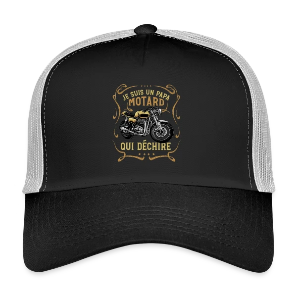 Papa Motard Qui Déchire - Cadeau Humour Moto sur Casquette trucker