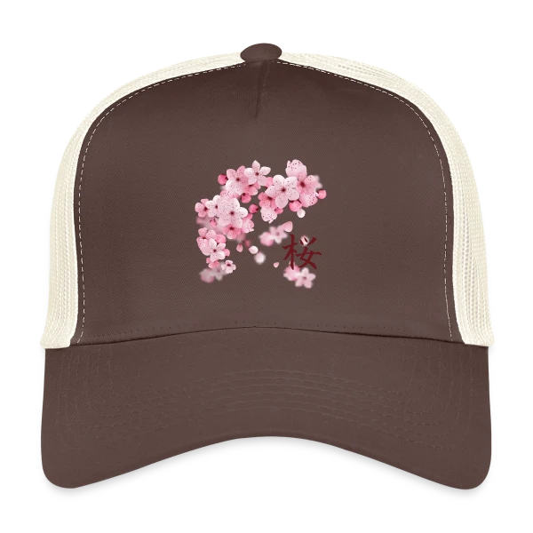 Sakura : Fleurs de Cerisier Japonaises sur Casquette trucker