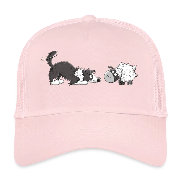 Border Collie et son Mouton Rigolo - Humour Chien sur Casquette trucker