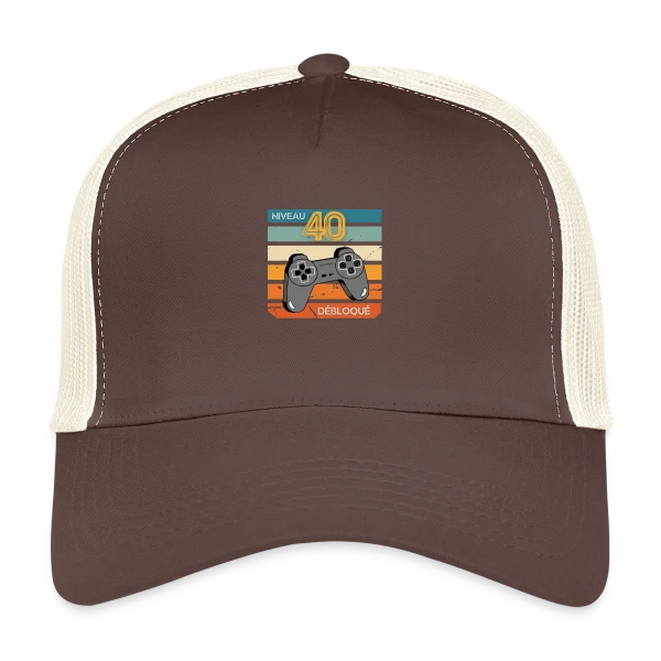 Anniversaire 40 Ans Gamer Niveau 40 Humour sur Casquette trucker