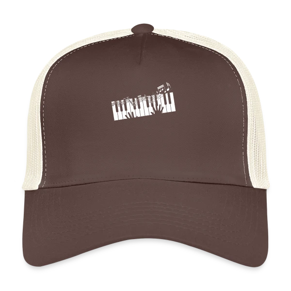 Clavier de Piano & Notes de Musique Élégantes sur Casquette trucker