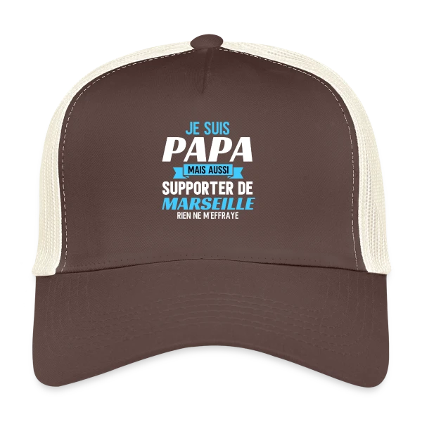 Papa Supporter Marseillais sur Casquette trucker