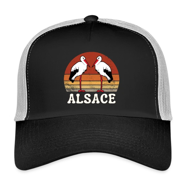 Cigognes Alsace Rétro Sunset sur Casquette trucker