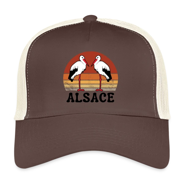 Cigognes Alsace Rétro Sunset sur Casquette trucker