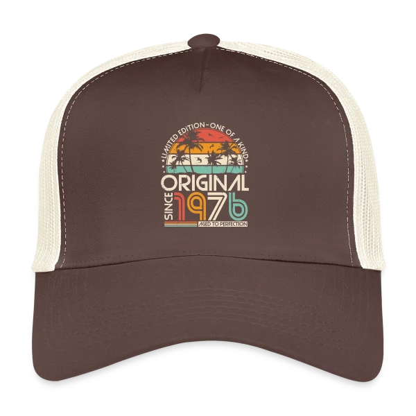 Original 1976 Palmiers Rétro sur Casquette trucker