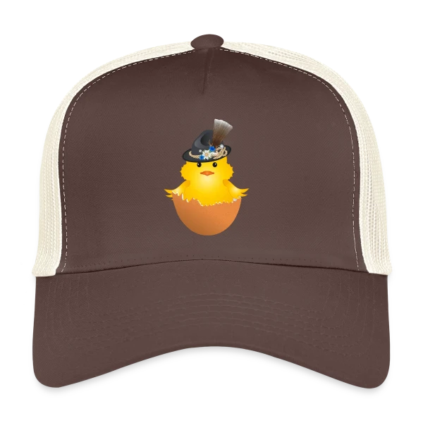 Adorable Poussin Bavarois en Costume Traditionnel sur Casquette trucker
