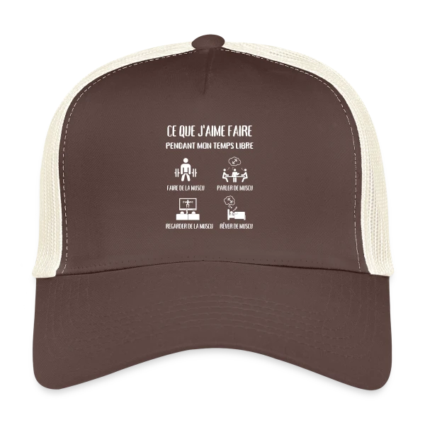 Temps Libre = Muscu ! Humour Musculation Homme sur Casquette trucker