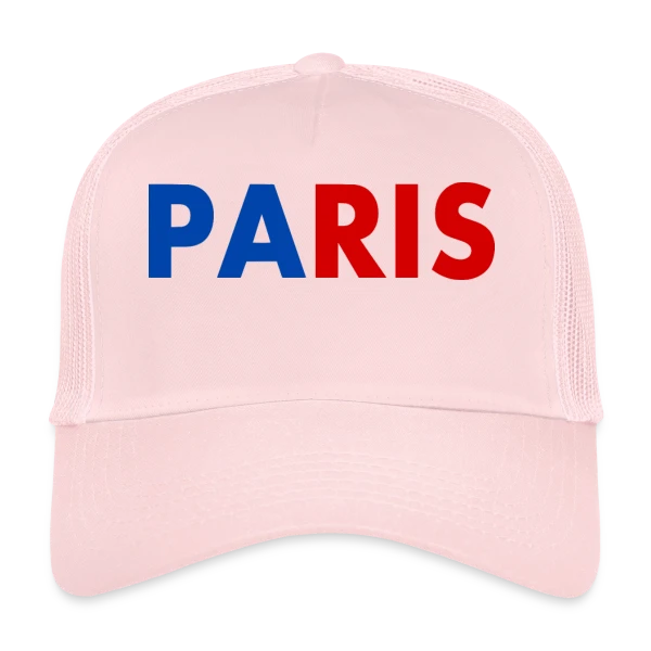 Paris Tricolore Typographie sur Casquette trucker