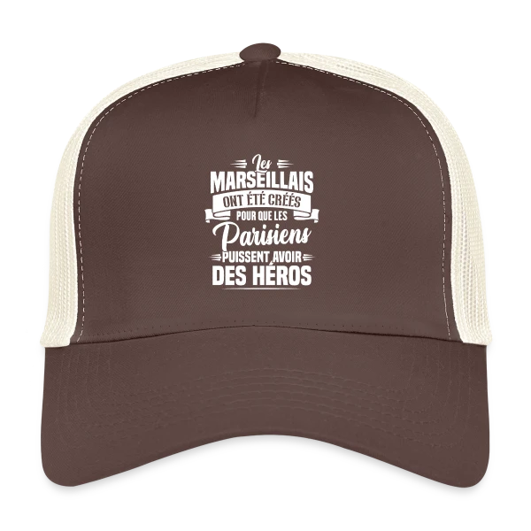 Rivalité Marseille-Paris Humour sur Casquette trucker