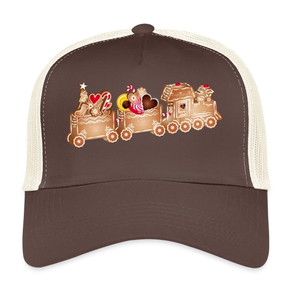 Adorable Train de Pain d'Épices 3D pour Noël sur Casquette trucker