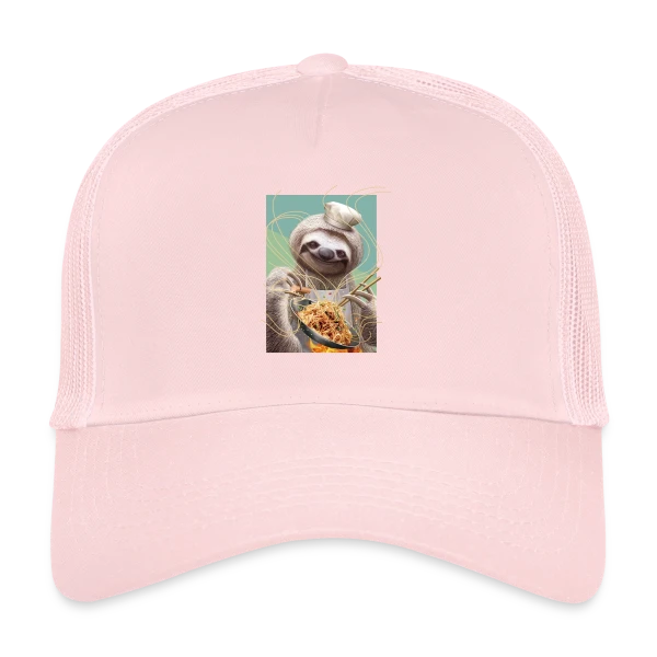 Le Paresseux Chef des Nouilles Sautées sur Casquette trucker