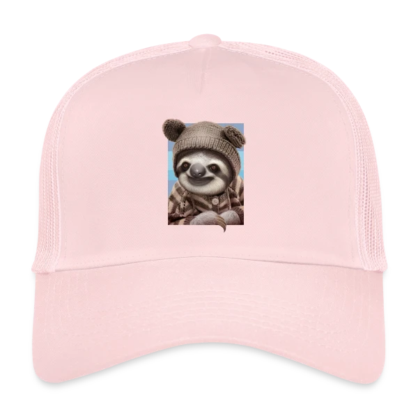 Bébé Paresseux en Pull Hivernal sur Casquette trucker