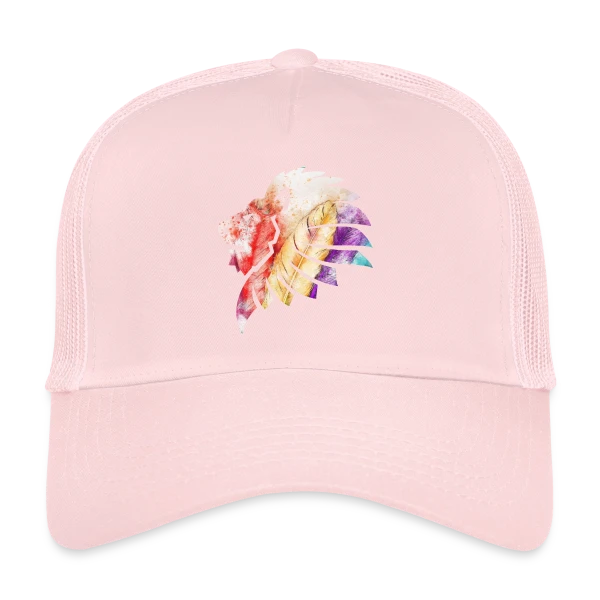 Lion Plumes Aquarelle sur Casquette trucker