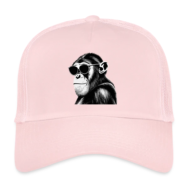 Chimpanzé Cool Lunettes sur Casquette trucker