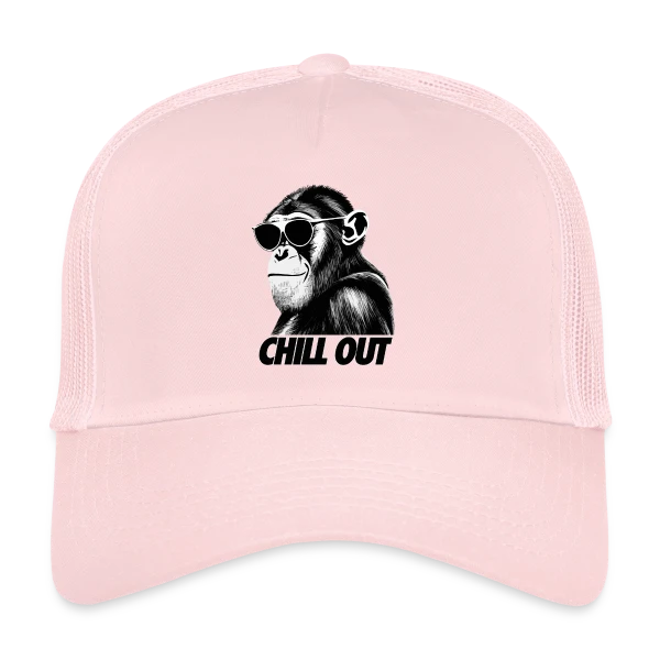 Chimpanzé Relax sur Casquette trucker