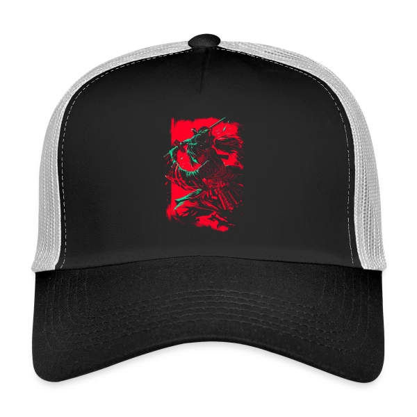 Fille Samurai Anime au Katana sur Casquette trucker