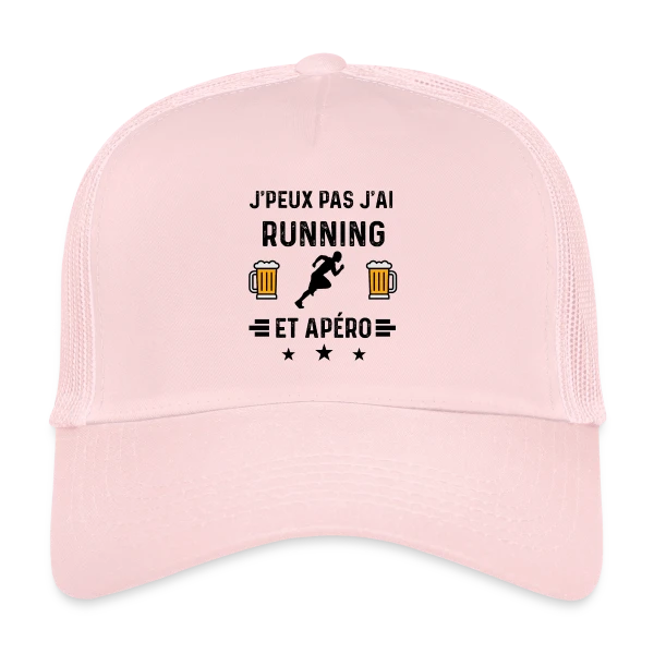 Je Peux Pas J'ai Running Apéro sur Casquette trucker