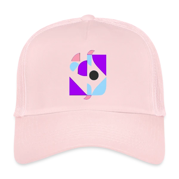 Formes Abstraites Années 70 sur Casquette trucker