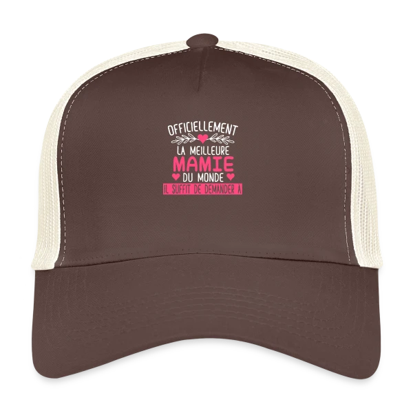 Officiellement Meilleure Mamie du Monde : T-shirt Cadeau Personnalisé sur Casquette trucker