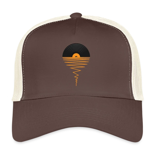 Collectionneur de Vinyles Coucher de Soleil sur Casquette trucker