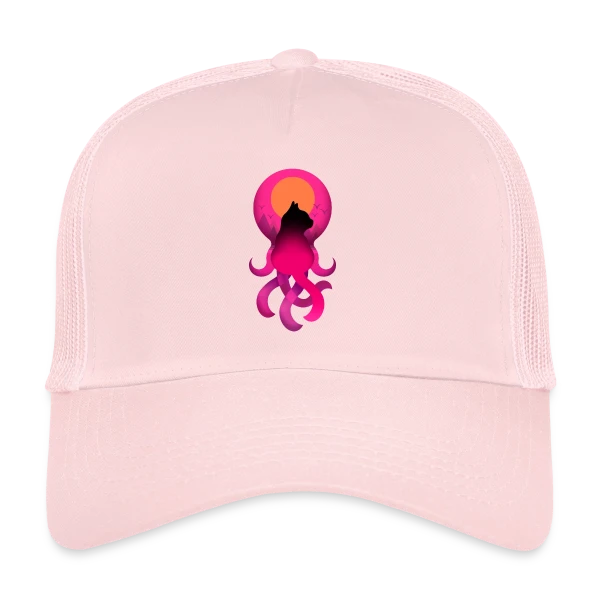 Octo-Chat Fantastique sur Casquette trucker
