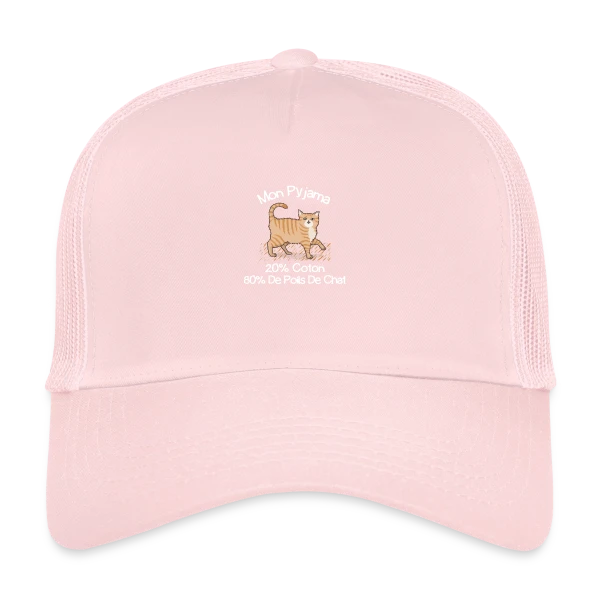 Humour 'Mon Pyjama 80% Poils de Chat' sur Casquette trucker