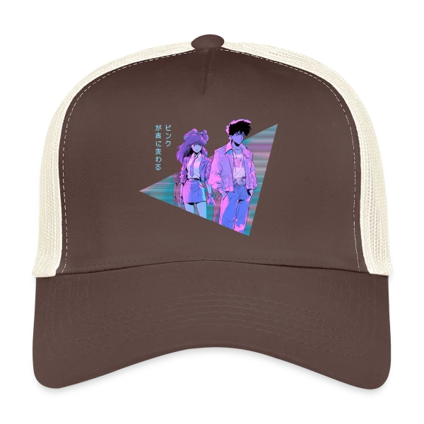 Couple Anime Vaporwave Mélancolie Esthétique sur Casquette trucker