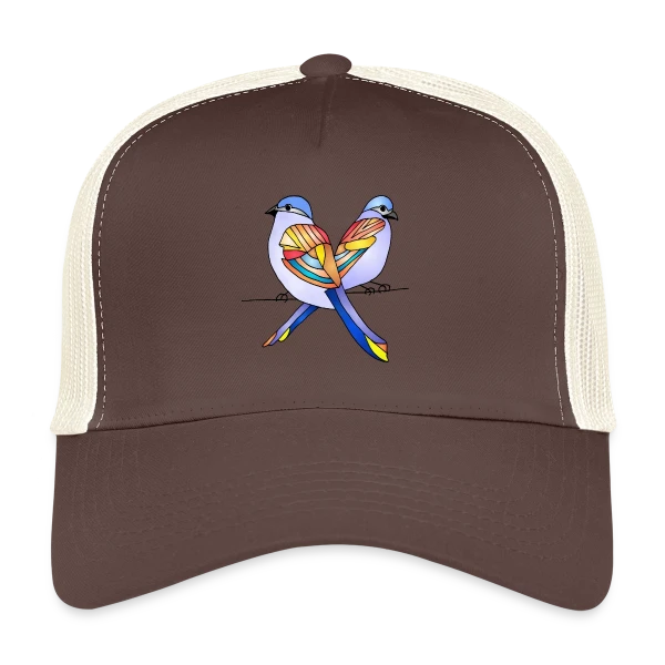 Duo Oiseaux Colorés sur Casquette trucker