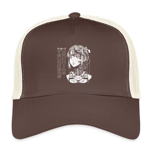 Cyber Girl Tsundere Manga : Buste Cyborg Féminin sur Casquette trucker