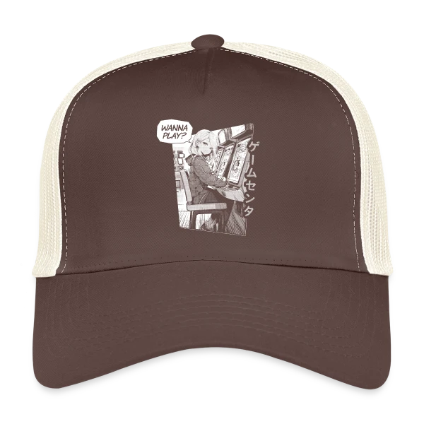 Fille Anime en Arcade Rétro - Wanna Play ? sur Casquette trucker