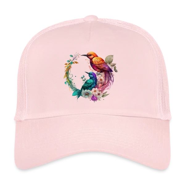 Oiseaux du Paradis Fleuris sur Casquette trucker