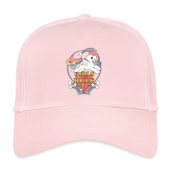 Poney Rétro Girls Rule sur Casquette trucker