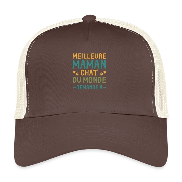 Meilleure Maman Chat du Monde - Cadeau Personnalisé sur Casquette trucker